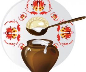 Delicious Pelmeni vector set 01