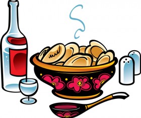 Delicious Pelmeni vector set 03