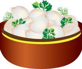 Delicious Pelmeni vector set 05