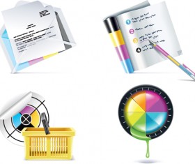Shiny Print icon vector Collection 04