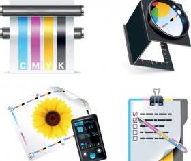 Shiny Print icon vector Collection 05