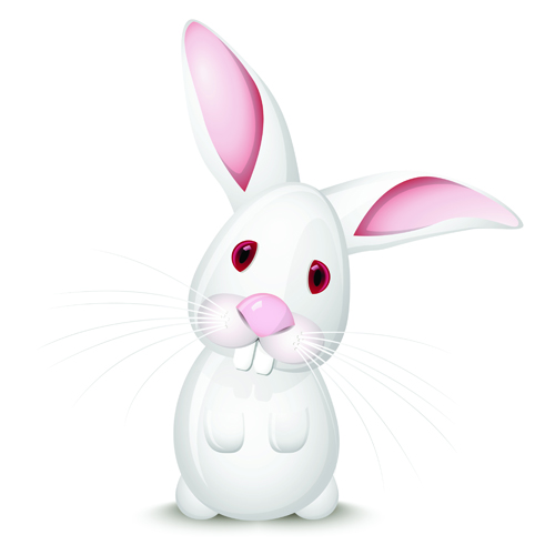 Cute Rabbits vector elements 02