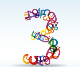 Set of Rainbow numbers elements vector 10