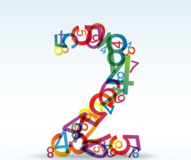 Set of Rainbow numbers elements vector 02