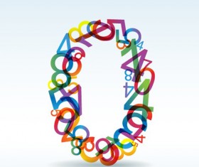 Set of Rainbow numbers elements vector 03