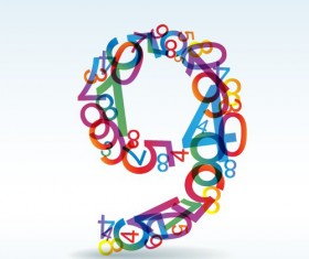 Set of Rainbow numbers elements vector 05