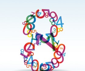 Set of Rainbow numbers elements vector 06