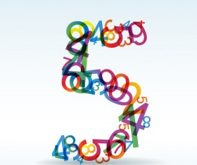 Set of Rainbow numbers elements vector 07