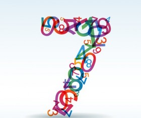 Set of Rainbow numbers elements vector 08