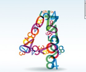 Set of Rainbow numbers elements vector 09