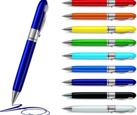 Different Realistic Pen design vector set 02