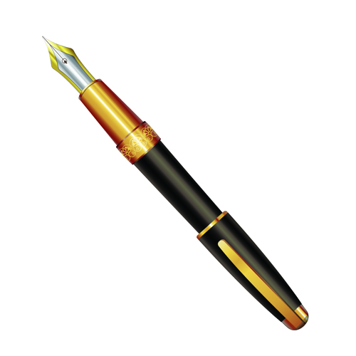 Different Realistic Pen design vector set 03