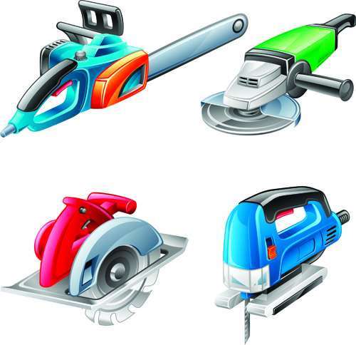 Different Power tools vector graphics 03