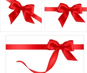 Gift card with red ribbons design vector 05