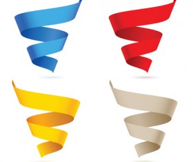 Creative Ribbons cone art background vector 01
