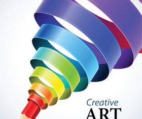 Creative Ribbons cone art background vector 04