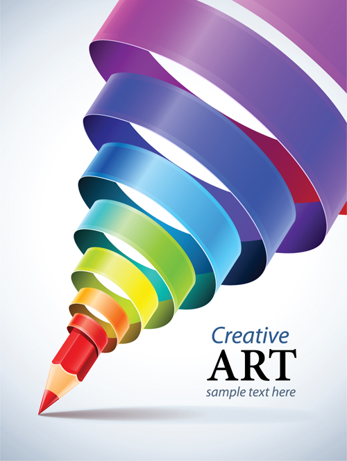 Creative Ribbons cone art background vector 04
