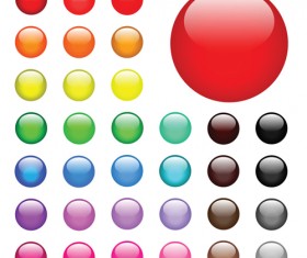Round glass button web design vector 02