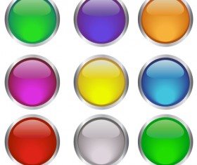Round glass button web design vector 04