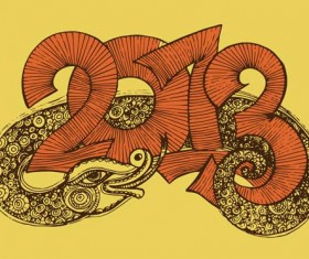 Set of 2013 year of snake design vector 12