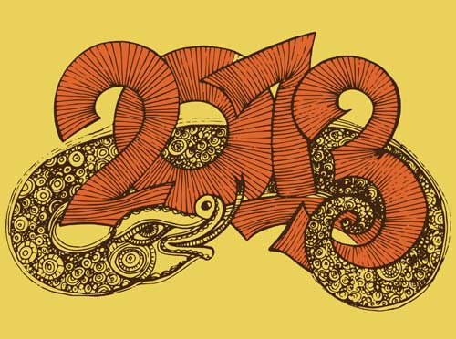 Set of 2013 year of snake design vector 12