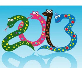 Set of 2013 year of snake design vector 14