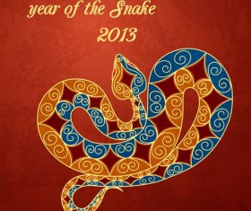 Set of 2013 year of snake design vector 17