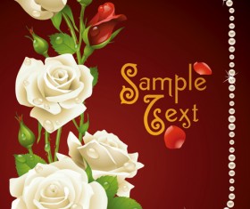Set of Flowers and backgrounds design elements vector 02