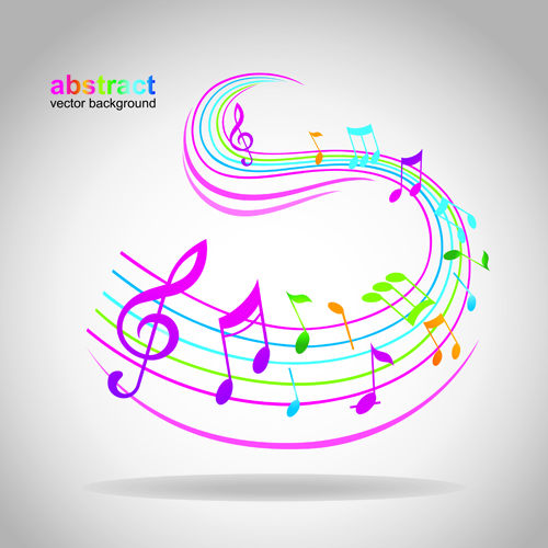 Elements of Sheet Music and Music design vector 01