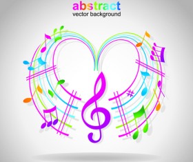 Elements of Sheet Music and Music design vector 02