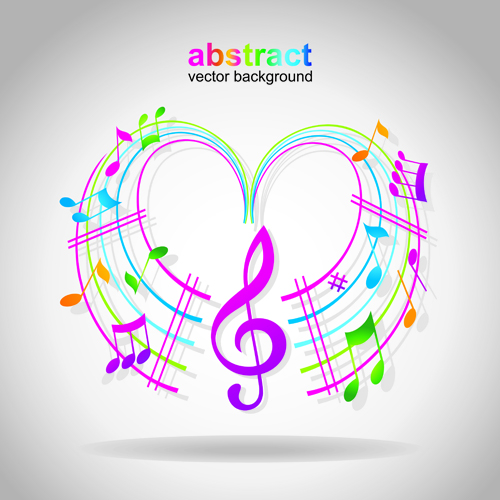 Elements of Sheet Music and Music design vector 02