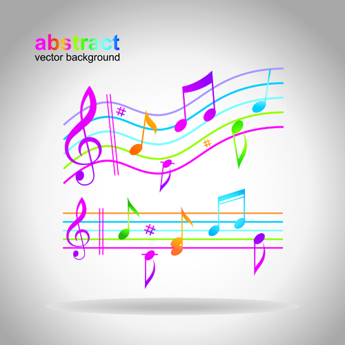 Elements of Sheet Music and Music design vector 03