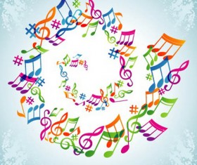 Elements of Sheet Music and Music design vector 05