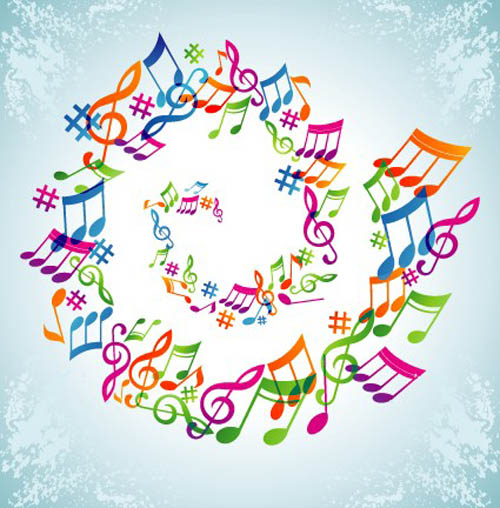 Elements of Sheet Music and Music design vector 05