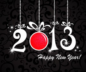 Shiny 2013 New year design elements vector 01