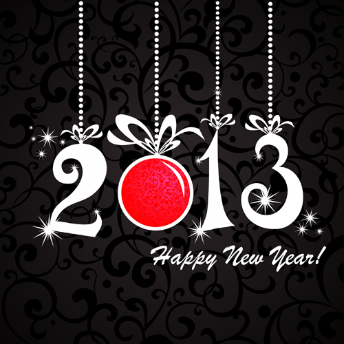 Shiny 2013 New year design elements vector 01