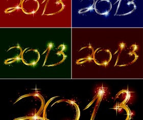 Shiny 2013 New year design elements vector 02