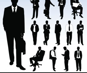 Silhouettes of businesspeople design vector graphics 01