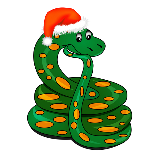 Cute Snake 2013 design elements vector material 04
