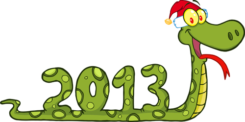 Snake 2013 year elements vector material 02