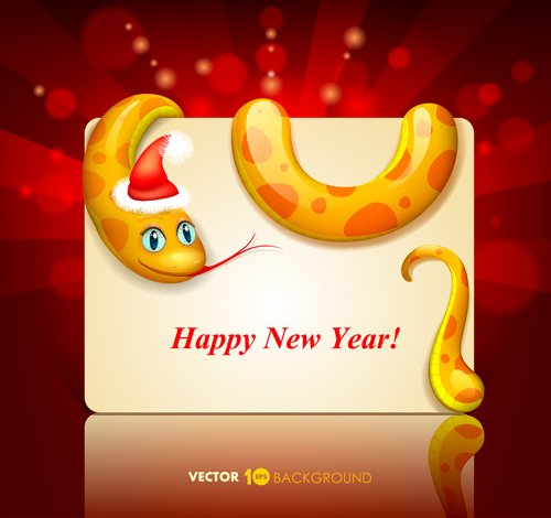 Snake 2013 year elements vector material 03