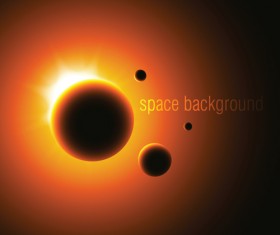 Space Object backgrounds vector set 02