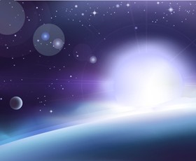 Space Object backgrounds vector set 03