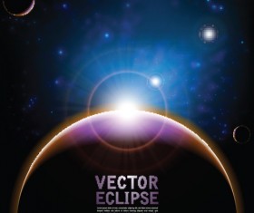 Space Object backgrounds vector set 04