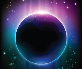 Space Object backgrounds vector set 05