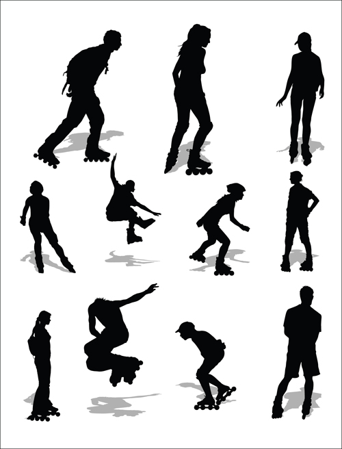 Different of Sport silhouette vector graphic set 02