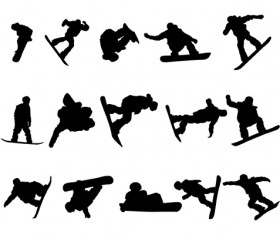 Different of Sport silhouette vector graphic set 04