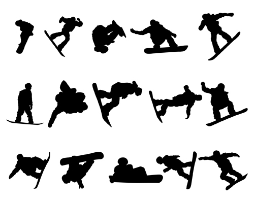 Different of Sport silhouette vector graphic set 04