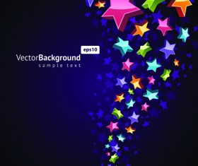 Colorful Stars with backgrounds vector set 01