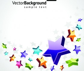Colorful Stars with backgrounds vector set 02